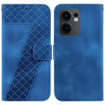 For OPPO Reno13 F 4G / 5G Seven-shaped Embossed Leather Phone Case(Blue)