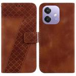For OPPO A5x 5G / A3 4G / 5G / A3x 4G / 5G Seven-shaped Embossed Leather Phone Case(Brown)
