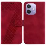 For OPPO A5x 5G / A3 4G / 5G / A3x 4G / 5G Seven-shaped Embossed Leather Phone Case(Red)