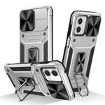 For Motorola Moto G 5G 2023 Camshield Robot TPU Hybrid PC Phone Case(Silver)