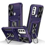 For Motorola Moto G Play 2023 Camshield Robot TPU Hybrid PC Phone Case(Purple)