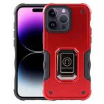 For iPhone 15 Pro Max Ring Holder Non-slip Shockproof Armor Phone Case(Red)