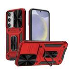 For Samsung Galaxy S24+ 5G Camshield Robot TPU Hybrid PC Phone Case(Red)