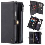 For iPhone XR CaseMe 018 Detachable Multi-functional Horizontal Flip Leather Case with Card Slot & Holder & Zipper Wallet & Photo Frame(Black)