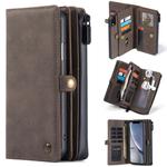 For iPhone XR CaseMe 018 Detachable Multi-functional Horizontal Flip Leather Case with Card Slot & Holder & Zipper Wallet & Photo Frame(Brown)