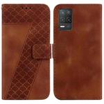 For Realme 8 5G Global / V13 5G / Q3 5G 7-shaped Embossed Leather Phone Case(Brown)