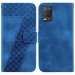 For Realme 8 5G Global / V13 5G / Q3 5G 7-shaped Embossed Leather Phone Case(Blue)