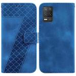 For Realme 8 5G Global / V13 5G / Q3 5G Seven-shaped Embossed Leather Phone Case(Blue)