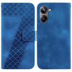 For Realme 10 Pro 5G 7-shaped Embossed Leather Phone Case(Blue)