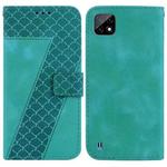 For Realme C20/C11 2021 Seven-shaped Embossed Leather Phone Case(Green)