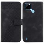 For Realme C21Y 7-shaped Embossed Leather Phone Case(Black)
