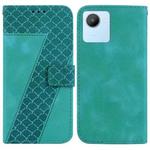 For Realme C30/Narzo 50i/Narzo 50i Prime/C30s 7-shaped Embossed Leather Phone Case(Green)