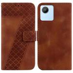 For Realme C30/Narzo 50i/Narzo 50i Prime/C30s 7-shaped Embossed Leather Phone Case(Brown)