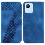 For Realme C30 / Narzo 50i / Narzo 50i Prime Seven-shaped Embossed Leather Phone Case(Blue)