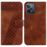 For Realme C31 7-shaped Embossed Leather Phone Case(Brown)