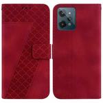 For Realme C31 7-shaped Embossed Leather Phone Case(Red)