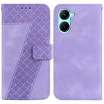 For Realme C33 7-shaped Embossed Leather Phone Case(Purple)