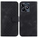For Realme C53/Narzo N53 7-shaped Embossed Leather Phone Case(Black)