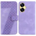 For Realme C55 7-shaped Embossed Leather Phone Case(Purple)