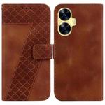 For Realme C55 7-shaped Embossed Leather Phone Case(Brown)