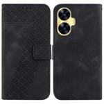 For Realme C55 7-shaped Embossed Leather Phone Case(Black)