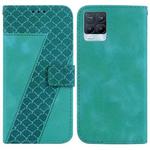 For Realme 8/8 Pro Seven-shaped Embossed Leather Phone Case(Green)