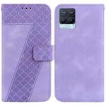 For Realme 8/8 Pro 7-shaped Embossed Leather Phone Case(Purple)