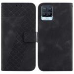 For Realme 8/8 Pro Seven-shaped Embossed Leather Phone Case(Black)