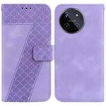 For Realme 11 4G Global 7-shaped Embossed Leather Phone Case(Purple)