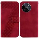 For Realme 11 4G Global 7-shaped Embossed Leather Phone Case(Red)