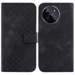 For Realme 11 4G Global Seven-shaped Embossed Leather Phone Case(Black)