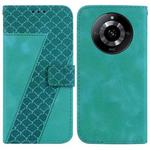 For Realme 11 5G/Narzo 60 India Version 7-shaped Embossed Leather Phone Case(Green)