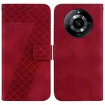 For Realme 11 5G/Narzo 60 India Version 7-shaped Embossed Leather Phone Case(Red)