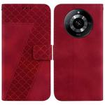 For Realme 11 5G/Narzo 60 India Version Seven-shaped Embossed Leather Phone Case(Red)