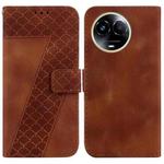 For Realme 11 5G Global 7-shaped Embossed Leather Phone Case(Brown)