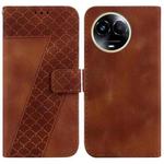 For Realme 11 5G Global Seven-shaped Embossed Leather Phone Case(Brown)