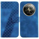 For Realme 12 Pro+ Global 7-shaped Embossed Leather Phone Case(Blue)