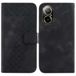 For Realme C67 4G Global 7-shaped Embossed Leather Phone Case(Black)