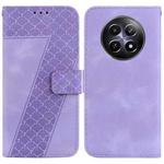 For Realme 12 5G 7-shaped Embossed Leather Phone Case(Purple)