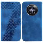 For Realme 12 5G Seven-shaped Embossed Leather Phone Case(Blue)