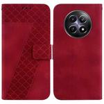 For Realme 12 5G 7-shaped Embossed Leather Phone Case(Red)