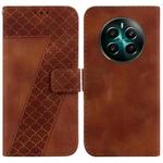 For Realme 12+ 7-shaped Embossed Leather Phone Case(Brown)