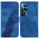 For Realme C65 4G 7-shaped Embossed Leather Phone Case(Blue)