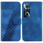 For Realme C65 4G Seven-shaped Embossed Leather Phone Case(Blue)