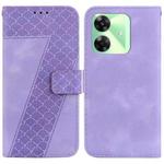 For Realme C61 / C63 / Note 60 Seven-shaped Embossed Leather Phone Case(Purple)