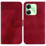 For Realme C61 / C63 / Note 60 7-shaped Embossed Leather Phone Case(Red)