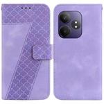 For Realme GT 6 / GT 6T / GT Neo6 / GT Neo6 SE Seven-shaped Embossed Leather Phone Case(Purple)