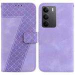 For Realme C75 Seven-shaped Embossed Leather Phone Case(Purple)