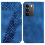 For Realme C75 Seven-shaped Embossed Leather Phone Case(Blue)