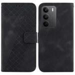 For Realme C75 Seven-shaped Embossed Leather Phone Case(Black)